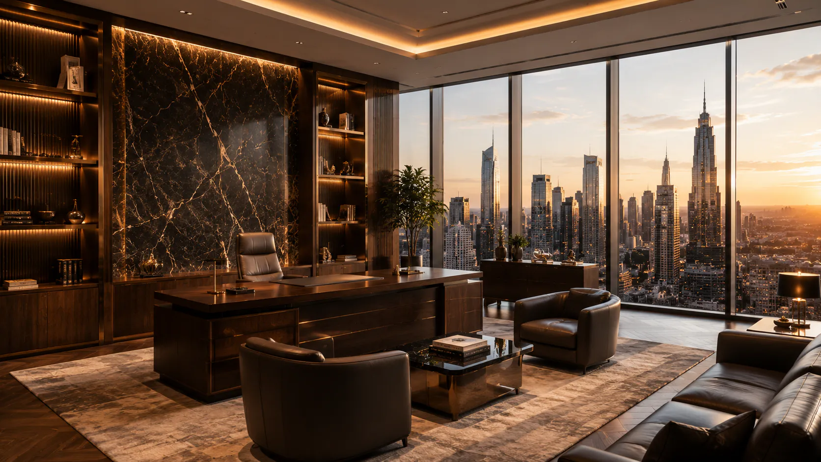 A partner's corner office