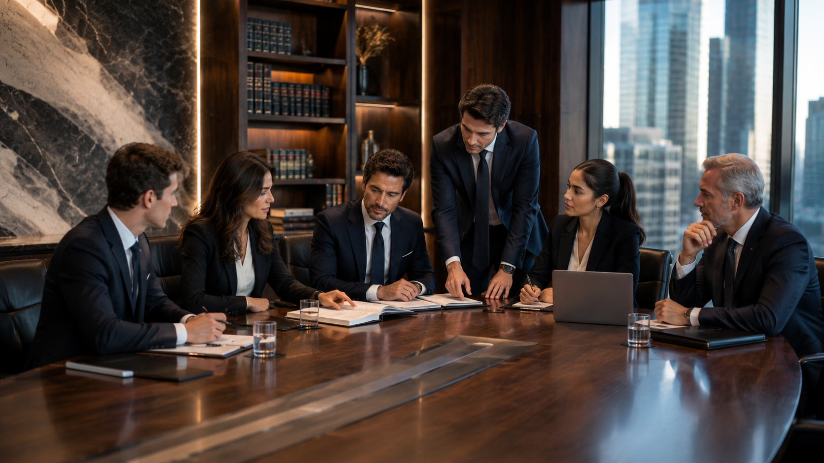 The Blackstone partnership gathered in the London boardroom