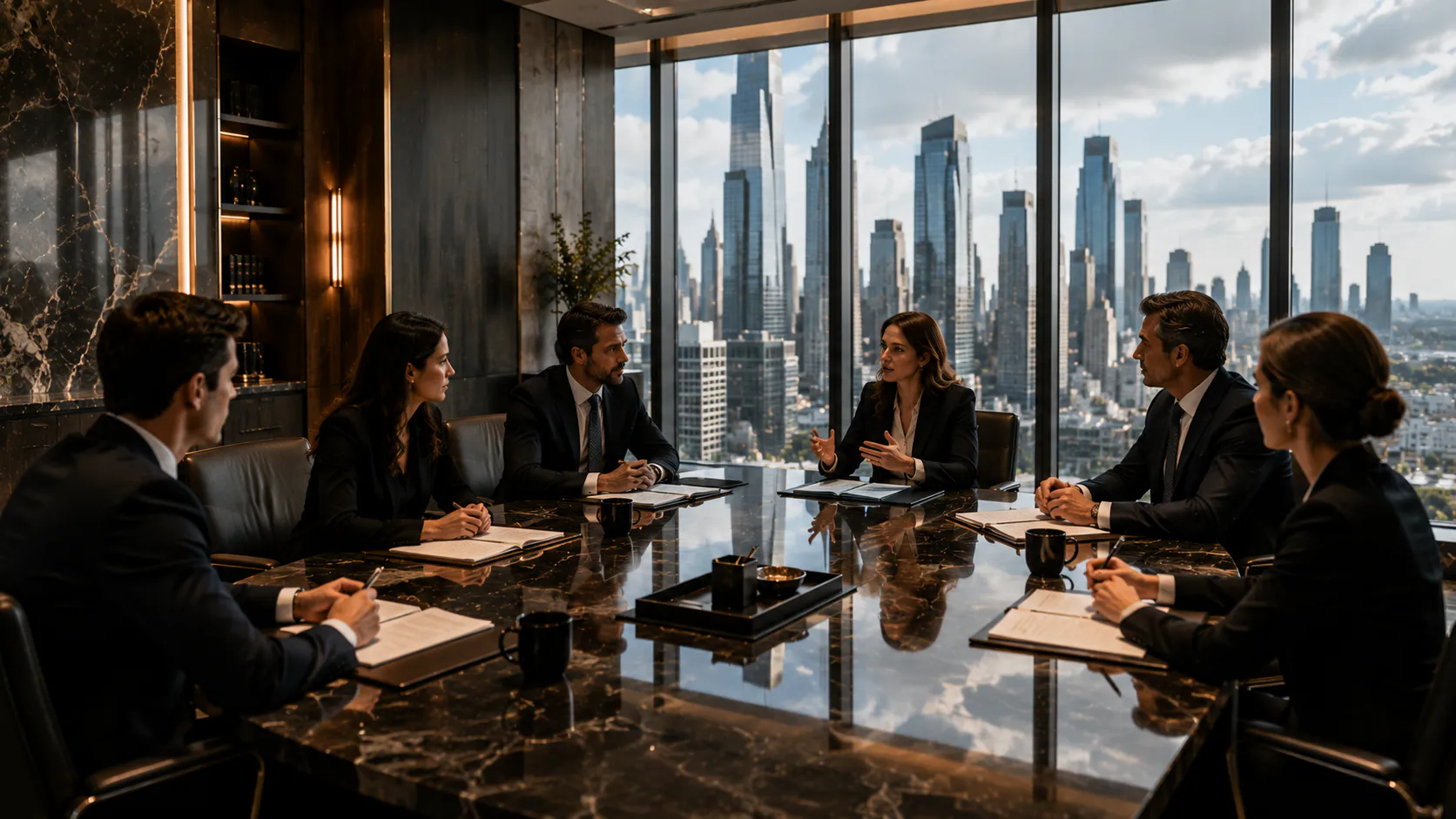 A mentorship session between partner and associate