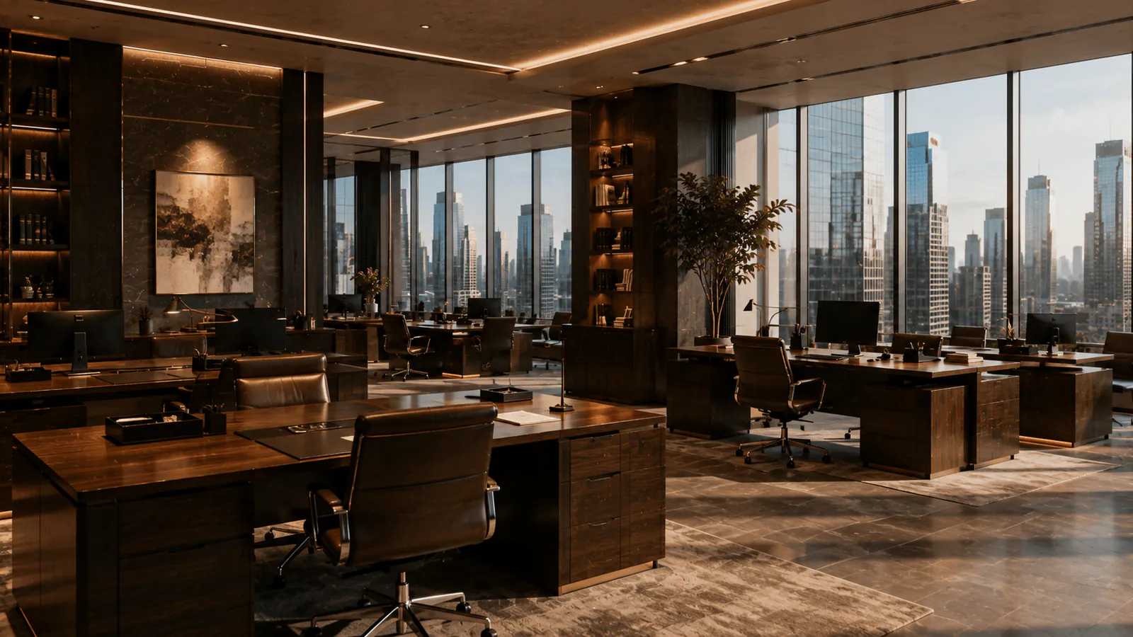 An associate's workspace on the open floor