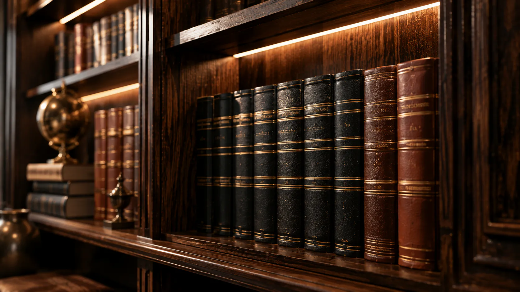 Bound legal volumes in the Blackstone reading room